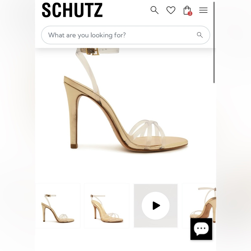 Schutz Clear and Gold Sandals